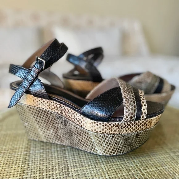 MARNI snakeskin platform wedge sandals 39 US8 - Picture 4 of 9